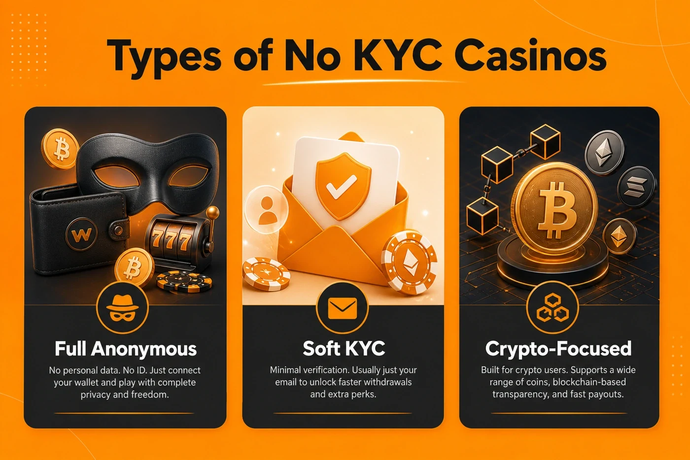 Types of No KYC Casinos UK